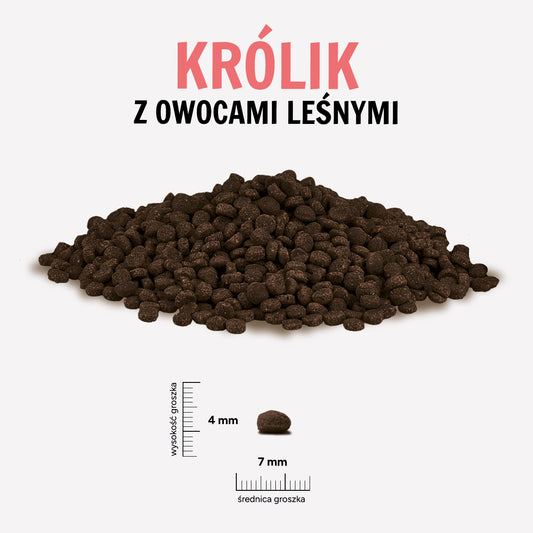 Karma sucha Królik z owocami leśnymi "S" 1,5kg