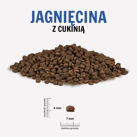 Karma sucha Jagnięcina z cukinią "S" 1,5kg - EXP 27.02.2026