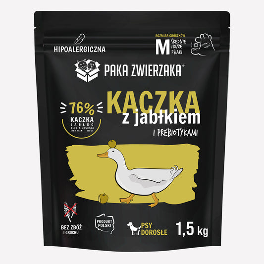 Karma sucha Kaczka z jabłkiem "M" 1,5 kg