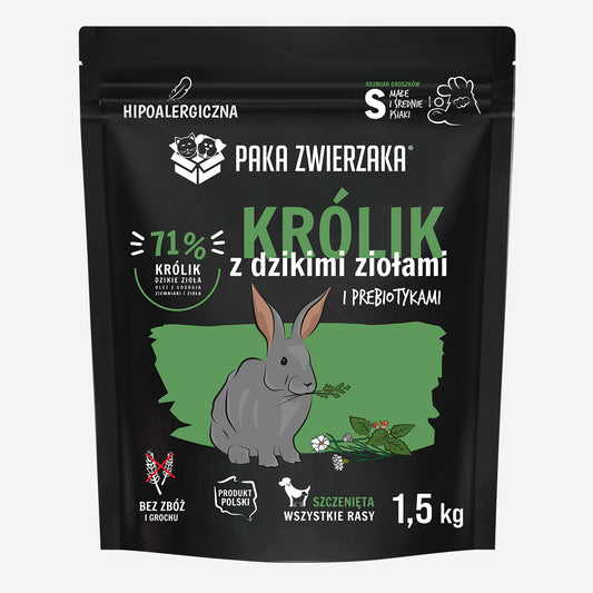 Karma sucha Królik z dzikimi ziołami "S" Junior 1,5kg